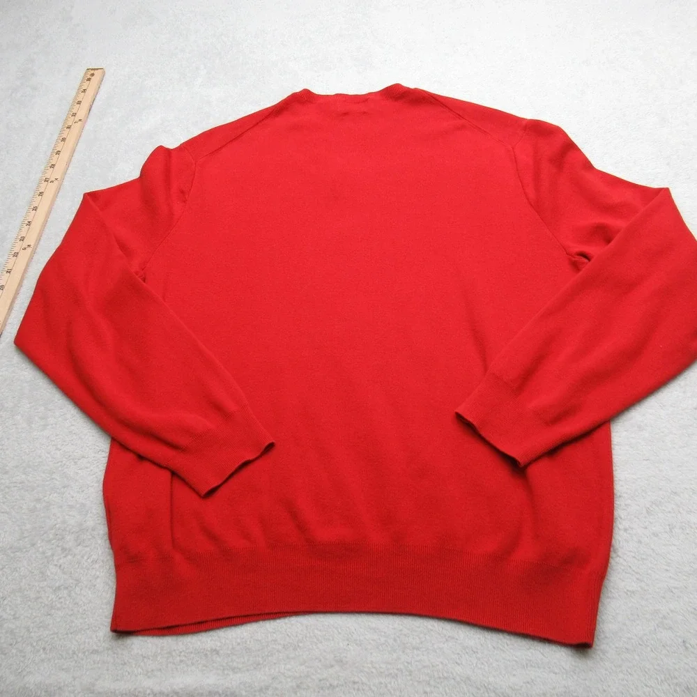 Polo Ralph Lauren Sweater Mens XL Red‎ Pima Cotton V-Neck Pullover Knit Golf